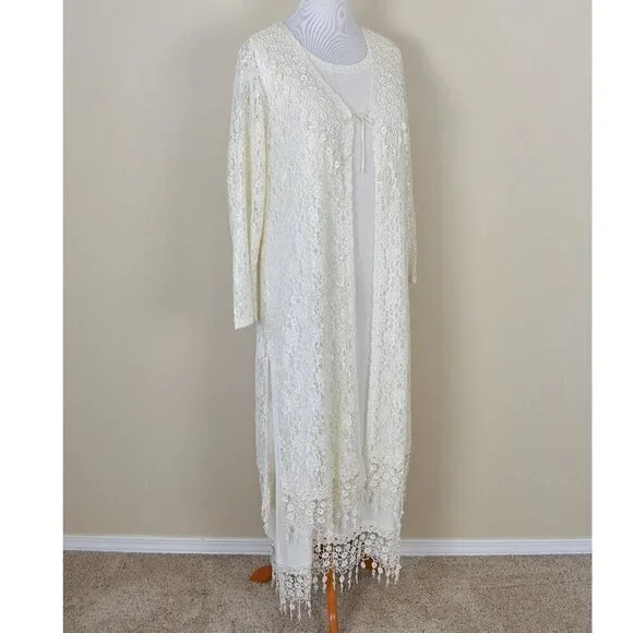 Vintage Magnet Art Lynn Yang Gauze Lace Dress and Jacket - M - Picture 7 of 14